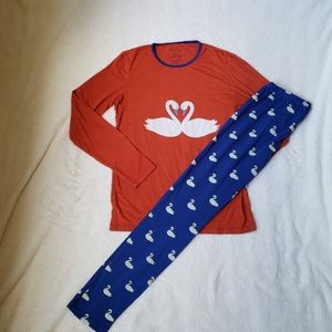 Kickee Pants Navy Queen's Swans PJ's